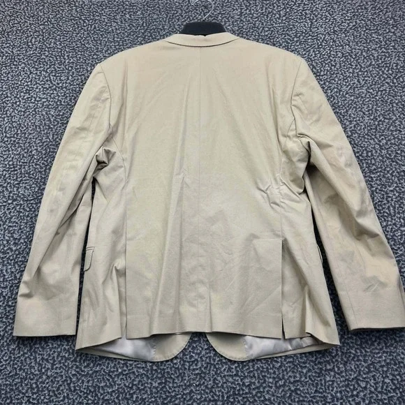 Lauren Ralph Lauren Blazer Men 46L Beige Slim Fit 2 Button Long Sleeve Cotton
